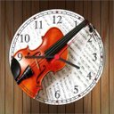 Ver imagem 3 de Relógio De Parede Instrumentos Musicais Violino Jazz Blues Música Clássica Quartz