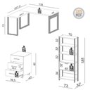 Ver imagem 2 de Kit Mesa de Escritório em L com Gaveteiro e Estante Moderno 3 Gavetas MDF Freijó com Preto Fosco
