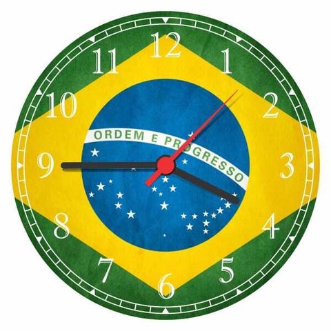 Relógio De Parede Bandeira Do Brasil Países Quartz Decorações