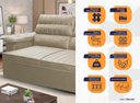 Ver imagem 2 de Sofá Retrátil Reclinável 2 Lugares com Molas 1,80m Quantum Suede Velut Bege - King House