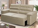Ver imagem 1 de Sofá Retrátil Reclinável 2 Lugares com Molas 1,80m Quantum Suede Velut Bege - King House