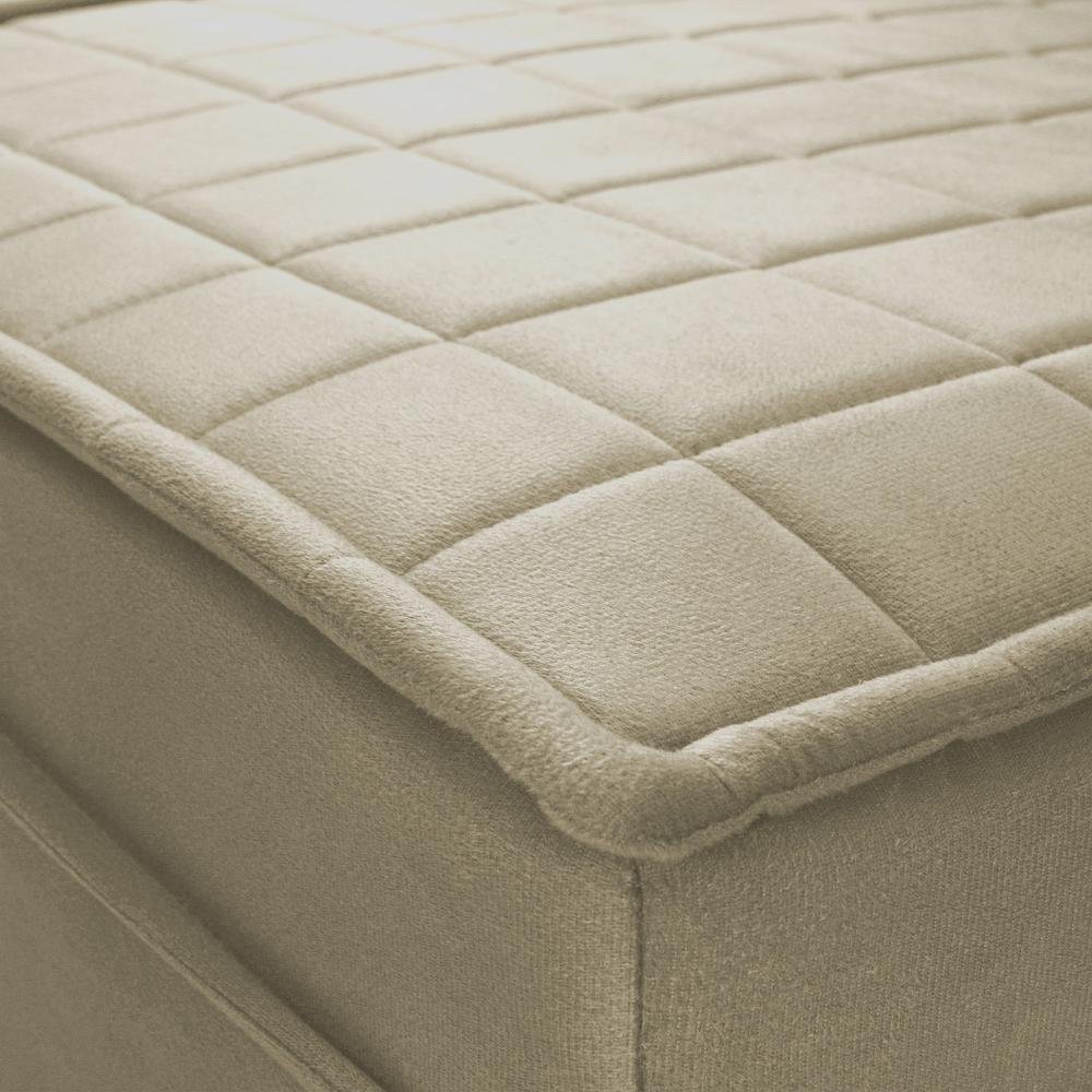 Sofá Retrátil Reclinável 2 Lugares com Molas 1,80m Quantum Suede Velut Bege - King House - 8