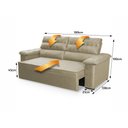 Ver imagem 3 de Sofá Retrátil Reclinável 2 Lugares com Molas 1,80m Quantum Suede Velut Bege - King House