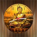 Ver imagem 3 de Relógio De Parede Budismo Buda Meditação Chácras Ioga Quartz Silencioso