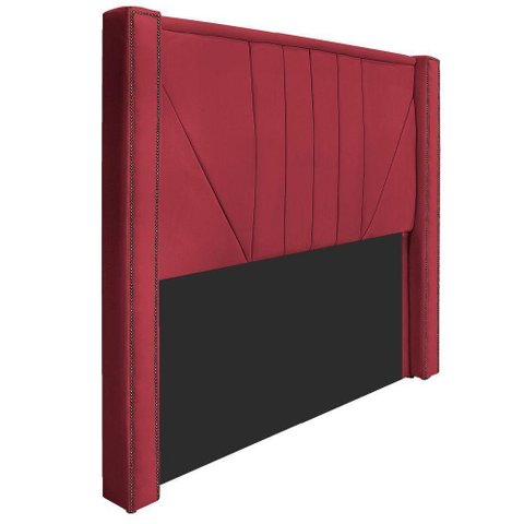 Cabeceira Solteiro 90 Cm Para Cama Box Suede Vermelho