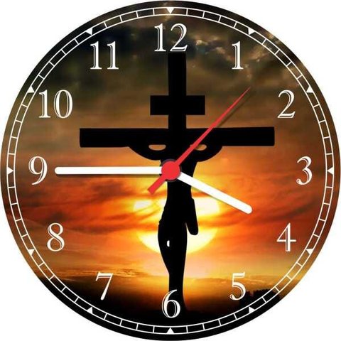 Relógio De Parede Jesus Cristo Católico Religiosidade Quartz