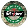 Relógio Parede Bar Cerveja Churrasco Heineken Estilo Rústico - 1