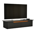 Ver imagem 6 de Rack Suspenso Flow Sala Estante de Parede Mdf/mdp para Tv e Decoração Quarto - Jm3 Móveis:preto/natu