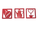 Ver imagem 1 de Trio Placas Cantinho do Café Vermelho