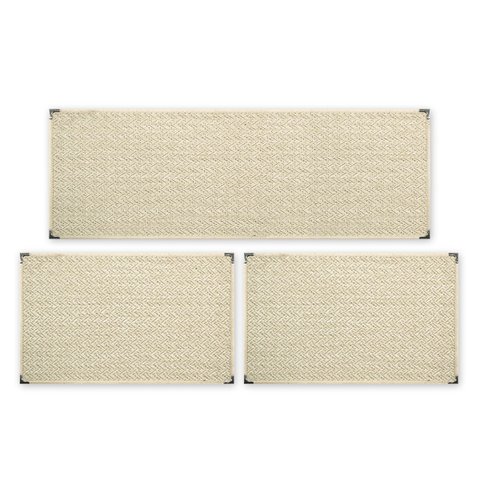 Jogo Tapete Cozinha Kit 3 Peças Sisal Antiderrapante Ks-89