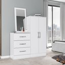 Ver imagem 1 de Cômoda Sapateira Multiuso Prime B700 Briz 2 Portas 3 Gavetas Penteadeira com Espelho Branco Henn