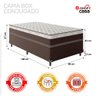 Cama Box Solteiro Conjugada Molas Ensacadas Pocket - Marrom - 57x88x188cm - e-Shop Casa - 2
