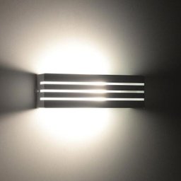 Arandela Frisada 30cm Friso Luminária Externa Interna Parede Alumínio Preto - Rei da Iluminação - 3