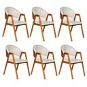 Ver imagem 1 de Kit 6 Cadeiras Luiza Sala de Jantar com Braço Madeira Maciça Movellu Home