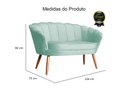 Ver imagem 3 de Namoradeira Decorativa Pétala Veludo Acqua Pés Madeira Ms Decor