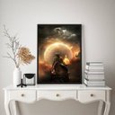 Ver imagem 1 de Quadro Decorativo Hefesto- Deus do Fogo 24x18cm - com Vidro:madeira Preta