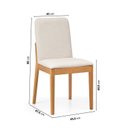 Ver imagem 3 de Kit 8 Cadeiras Sala de Jantar Pequi CabeCasa MadeiraOriginals Linho Creme/Castanho