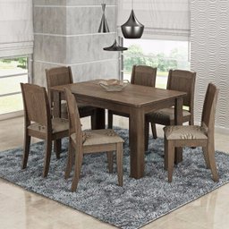 Conjunto Sala de Jantar Mesa 6 Cadeiras Bárbara Cimol Color Flex - 1