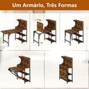 Ver imagem 3 de Mesa Dobrável para Cozinha com Prateleiras, Tomadas e Portas Usb, Marrom Rústico