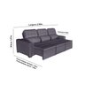 Sofá Império 6 Lugares 2,90cm Retrátil e Reclinável - de Casa Décor e Estofados. - 2