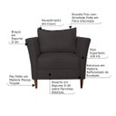 Ver imagem 2 de Kit 3 Poltronas Decorativa Sala de Estar Pés Palito Lubbock Couro Marrom - Gran Belo