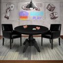 Ver imagem 7 de Mesa de Jogos Carteado Montreal Redonda Tampo Reversível Preto com 2 Cadeiras Liverpool Corino