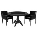 Ver imagem 1 de Mesa de Jogos Carteado Montreal Redonda Tampo Reversível Preto com 2 Cadeiras Liverpool Corino