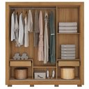 Ver imagem 5 de Guarda Roupa Casal 3 Portas 2 Gavetas com 8 Pés Marrom