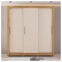 Ver imagem 4 de Guarda Roupa Casal 3 Portas 2 Gavetas com 8 Pés Marrom
