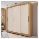 Ver imagem 3 de Guarda Roupa Casal 3 Portas 2 Gavetas com 8 Pés Marrom