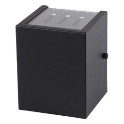 Arandela 6 Fachos 2 Focos Luminária Externa Interna Parede Alumínio Preto - Rei da Iluminação - 1