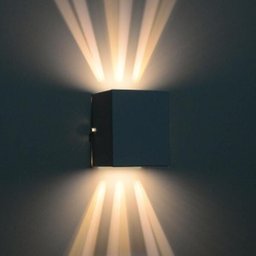 Arandela 6 Fachos 2 Focos Luminária Externa Interna Parede Alumínio Preto - Rei da Iluminação - 3