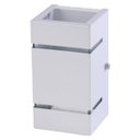 Ver imagem 1 de Arandela Catarina 8cm 2 Fachos Frisos Externa Interna Parede Alumínio Branco - Rei da Iluminação