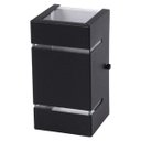 Ver imagem 1 de Arandela Catarina 8cm 2 Fachos Frisos Externa Interna Parede Alumínio Preto - Rei da Iluminação