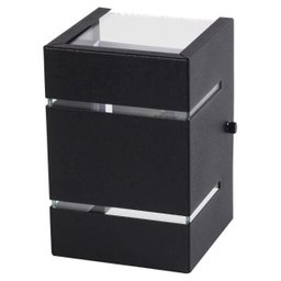 Arandela Catarina 10cm 2 Fachos Frisos Externa Interna Parede Alumínio Preto - Rei da Iluminação - 1