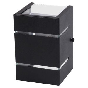 Arandela Catarina 10cm 2 Fachos Frisos Externa Interna Parede Alumínio Preto - Rei da Iluminação