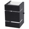 Arandela Catarina 10cm 2 Fachos Frisos Externa Interna Parede Alumínio Preto - Rei da Iluminação - 1