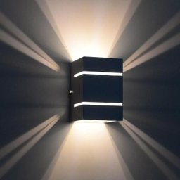 Arandela Catarina 10cm 2 Fachos Frisos Externa Interna Parede Alumínio Preto - Rei da Iluminação - 3
