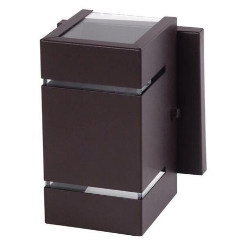 Arandela Catarina 8cm com Base Frisos Externa Interna Parede Alumínio Marrom - Rei da Iluminação