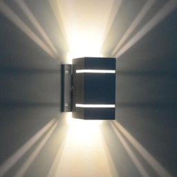 Arandela Catarina 8cm com Base Frisos Externa Interna Parede Alumínio Preto - Rei da Iluminação - 3