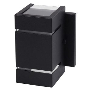Arandela Catarina 8cm com Base Frisos Externa Interna Parede Alumínio Preto - Rei da Iluminação