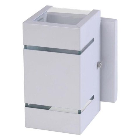 Arandela Catarina 8cm com Base Frisos Externa Interna Parede Alumínio Branco - Rei da Iluminação