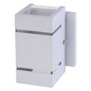 Ver imagem 1 de Arandela Catarina 8cm com Base Frisos Externa Interna Parede Alumínio Branco - Rei da Iluminação