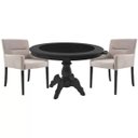 Ver imagem 1 de Mesa de Jogos Carteado Montreal Redonda Tampo Reversível Preto com 2 Cadeiras Vicenza Nude - Gran