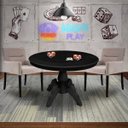 Ver imagem 7 de Mesa de Jogos Carteado Montreal Redonda Tampo Reversível Preto com 2 Cadeiras Vicenza Nude - Gran