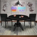 Ver imagem 7 de Mesa de Jogos Carteado Montreal Redonda Tampo Reversível Preto com 2 Cadeiras Vicenza Preto Fosco