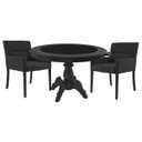 Ver imagem 1 de Mesa de Jogos Carteado Montreal Redonda Tampo Reversível Preto com 2 Cadeiras Vicenza Preto Fosco