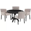 Ver imagem 1 de Mesa de Jogos Carteado Montreal Redonda Tampo Reversível Preto com 4 Cadeiras Vicenza Nude - Gran