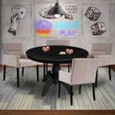 Ver imagem 7 de Mesa de Jogos Carteado Montreal Redonda Tampo Reversível Preto com 4 Cadeiras Vicenza Nude - Gran