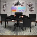 Ver imagem 7 de Mesa de Jogos Carteado Montreal Redonda Tampo Reversível Preto com 4 Cadeiras Vicenza Preto Fosco